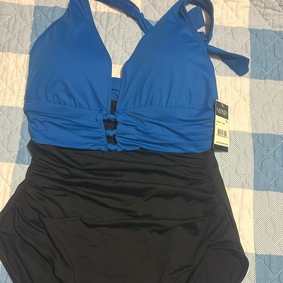 NWT Ralph Lauren Colorblock Tummy Control Swimsuit - Picture 5 of 13
